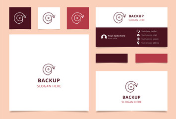 Backup logo design with editable slogan. Branding book and business card template.