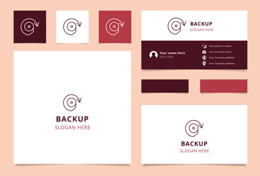 Backup logo design with editable slogan. Branding book and business card template.