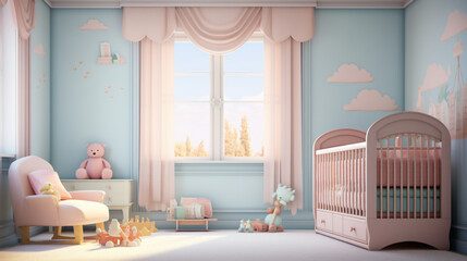 Baby room with a window interior