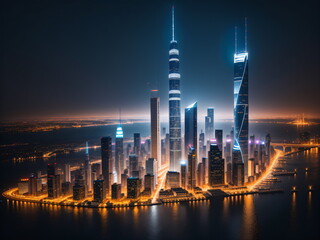 Obraz premium city skyline at night