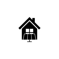 Solar house icon isolated on transparent background