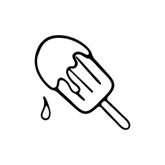 Sweetness line icon. Ice cream, dessert, frozen juice, cold, ice cream, summer. Vector black line icon on white background for Business