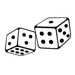 dice silhouette design. gambling sign and symbol.