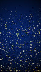 Christmas stars vector overlay.  Magic stars luxury sparkling confetti. Christmas spirit. Festive stars vector illustration on dark blue background.