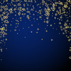 Christmas stars vector overlay.  Magic stars luxury sparkling confetti. Christmas spirit. Festive stars vector illustration on dark blue background.