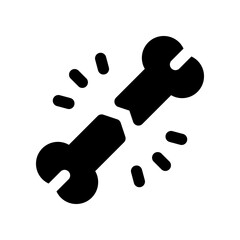 broken bone glyph icon. vector icon for your website, mobile, presentation, and logo design.