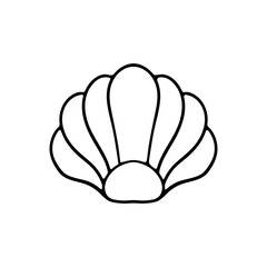 Seashell line icon. Souvenirs, marine theme, beach, vacation, vacation, sea. Vector black line icon on white background for Business