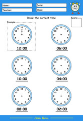 Naklejka premium What is the time Worksheet part five