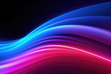 Naklejka premium Illustration of Abstract Neon Wallpaper design for Backround, pattern with digital Waves. generative ai