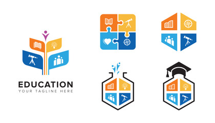 Education logo set collection
