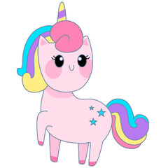 unicorn cartoon vector for decoration  , design , illustration , sticker