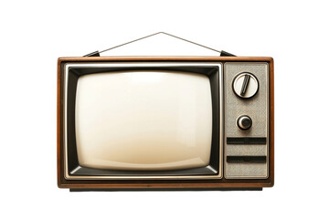 "Vintage Old Television Isolated on Transparent Background"