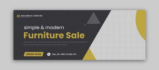 Furniture facebook cover and web banner template