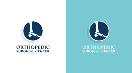 Orthopedic logo set design icons. Human bone joints for chiropractic and orthopedic clinic logo