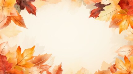 Naklejka na ściany i meble Autumn leaves background with copy space 