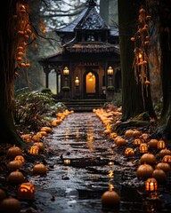 Illustration concept for halloween party. Generative AI