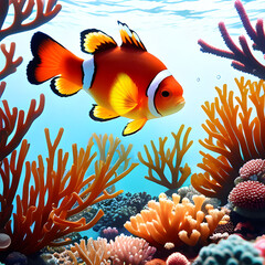 Fototapeta na wymiar Coral reef and fish 