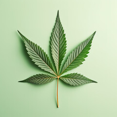  Cannabis leaf on a light background