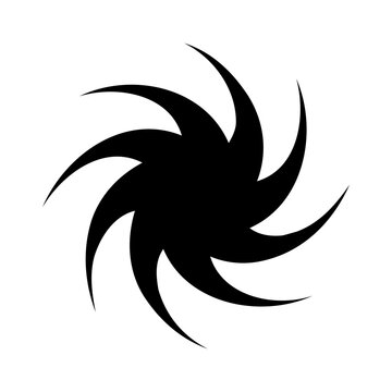 Simple typhoon silhouette icon. Hurricane silhouette icon. Vector.