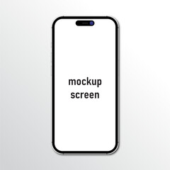 Realistic smartphone screen mockup with shadow on top of devices. Vector illustration with high detail. portrait
