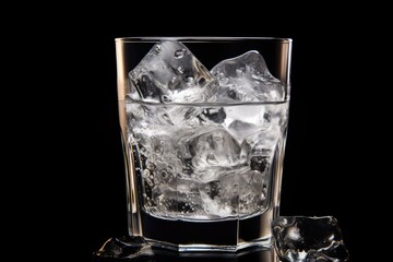 Glass of water with ice cubes