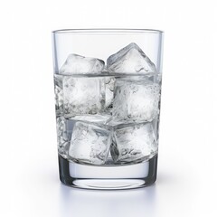 Glass of water with ice cubes