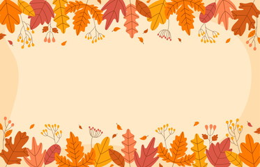 Illustration of natural autumn themed background