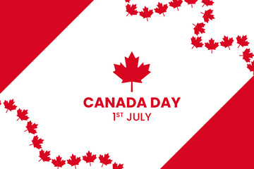 Fototapeta premium Happy Canada day background or banner design template celebrated in 1 July. Canada Day Vector Illustration.