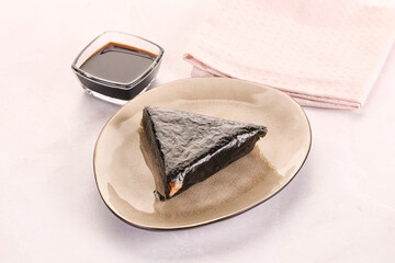 Japanese traditional onigiri with fish