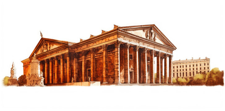 Illustration of Rome architecture isolated on a white background