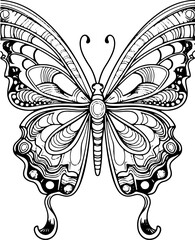 Coloring Page Butterfly - Vector Format
