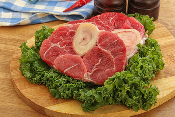 Raw ossobuco beef meat for cooking