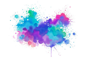 Abstract splash and stains watercolor png with isolated scarlet spot textures