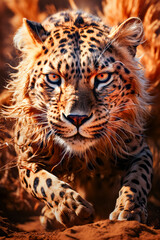 Close up of cheetah looking at the camera.