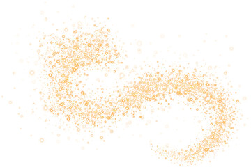 Glow light effect. Golden glitter and bokeh on transparent backdrop. Luxury particles with stardust. Magic Christmas composition. Special shine for poster or advertising. PNG.