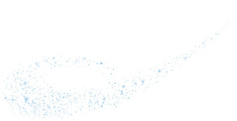 Glow light effect. Blue glitter and bokeh on transparent backdrop. Luxury particles with stardust. Magic Christmas composition. Special shine for poster or advertising. PNG.