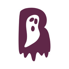 Halloween alphabet with ghost (B)