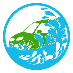Carwash Logo Icon. Cleaning service symbol vector illustration