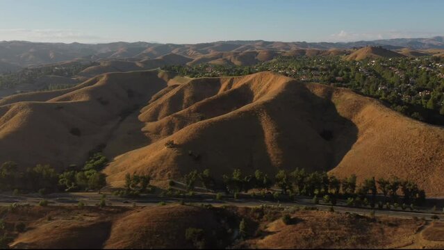 Aerial View of Santa Monica Mountains near Calabasas, Los Angeles County
