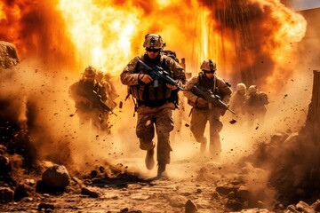 The silent intensity of 2 soldiers photo realistic illustration - Generative AI.