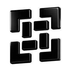 This is a beautifully designed 3D abstract icon with a beautiful metallic texture.