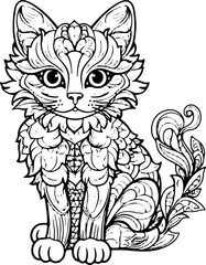 Coloring Page Cats - Vector Format