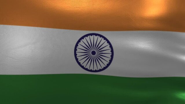 Shiva India Country Flag, Waving in Wind 4k video footage