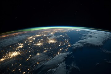 The Earth illuminated at night from space