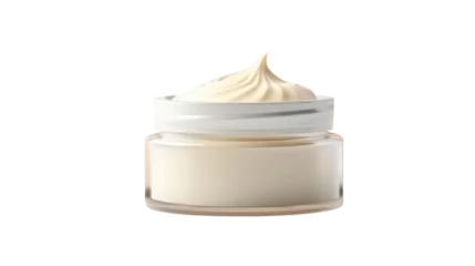 Poster Cosmetic cream jar white mockup isolated on transparent background. Generative Ai © Areerat