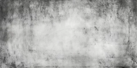 Fotobehang Seamless urban greyscale stained concrete or cement wall background texture. Tileable dirty distressed monochrome black and white grunge effect pattern overlay. 3D Rendering, Generative AI © Hitesh