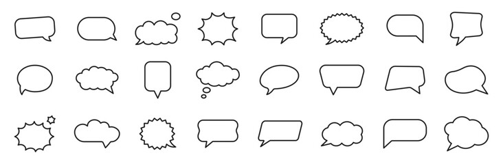 Speech Bubble icons. Message bubbles. Cloud speech set