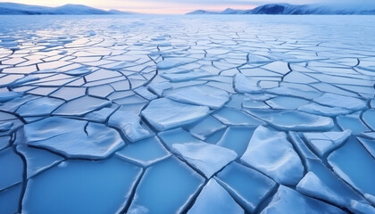 Cracks on the surface of blue ice