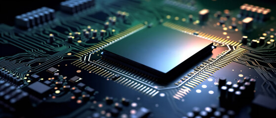 Smartphone micro chips close up
