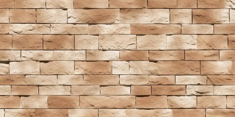 Seamless old sandstone brick wall background texture. Tileable antique vintage stone blocks or tiles surface pattern. Rustic cottagecore wallpaper or backdrop. 3D Rendering, Generative AI